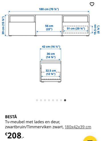 Tv- meubel Ikea BESTÅ zwart - afbeelding 2 Tv- meubel Ikea BESTÅ zwart - afbeelding 2