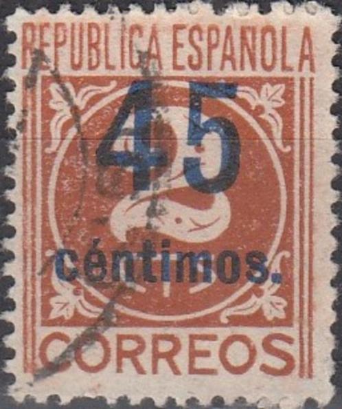 Spanje -SP1.07- 1938 - Cijfer - Toeslagzegel 2 - 45, Postzegels en Munten, Postzegels | Europa | Spanje, Gestempeld, Verzenden