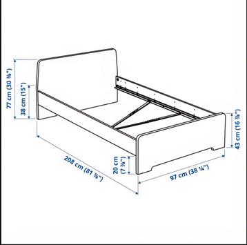 ASKVOLL wit Ikea bed 90x200cm incl.Lattenbodem - afbeelding 4 ASKVOLL wit Ikea bed 90x200cm incl.Lattenbodem - afbeelding 4
