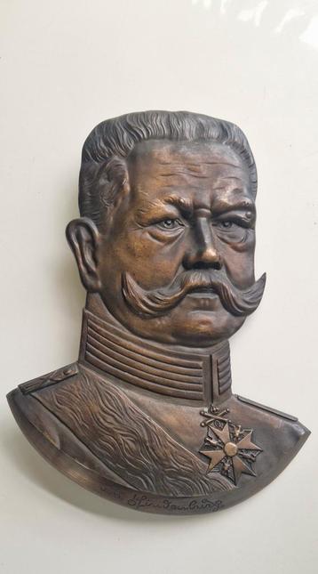 Originele Bronzen Plaquette von Hindenburg.