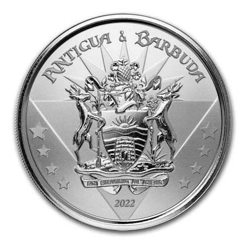 2022 Antigua & Barbuda 1 oz Silver Coat of Arms BU, Postzegels en Munten, Edelmetalen en Baren, Zilver, Ophalen of Verzenden