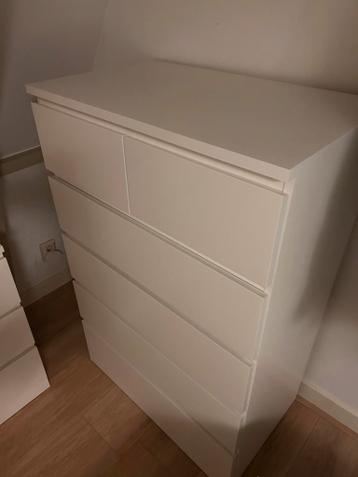 MALM Ladekast met 6 lades - Wit - 80x123 cm - afbeelding 2 MALM Ladekast met 6 lades - Wit - 80x123 cm - afbeelding 2