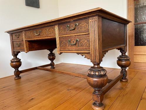 Prachtig antiek bureau massief eiken (ca. 1890), Antiek en Kunst, Antiek | Kantoor en Zakelijk, Ophalen