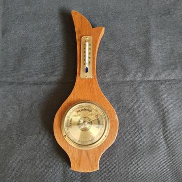 Vintage - Weerstation - Barometer - Thermometer - Hout 