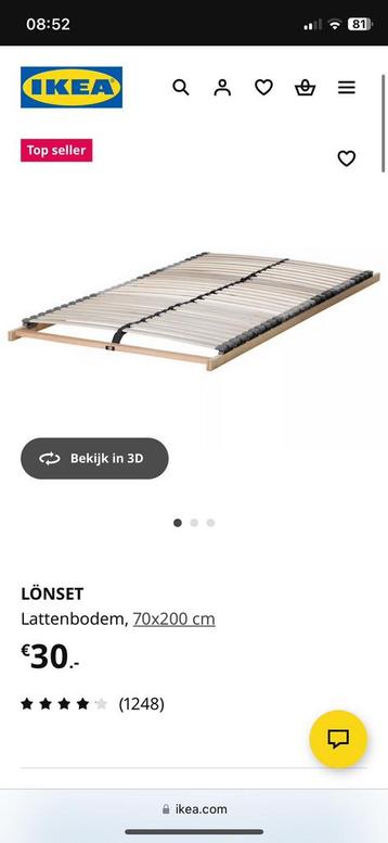 Ikea Songesand bed 140x200 donkerbruin incl lattenbodems - afbeelding 6 Ikea Songesand bed 140x200 donkerbruin incl lattenbodems - afbeelding 6