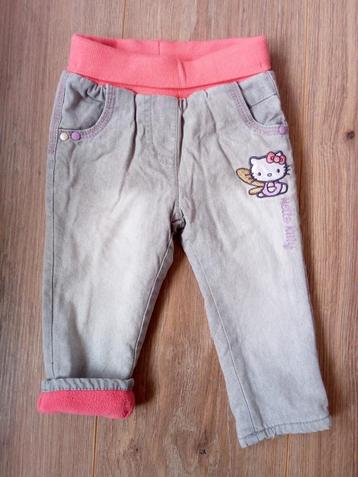 Nieuw! Gevoerde Hello Kitty pull on jeans van C&A. Maat 68  