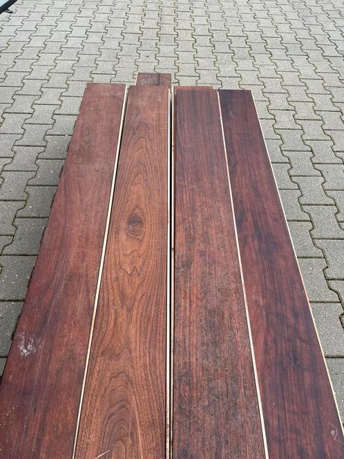 Jatoba multivloer . 18 cm breed , 2 cm dik. 12 m2, Doe-het-zelf en Verbouw, Vloerdelen en Plavuizen, Gebruikt, Vloerdelen of -planken