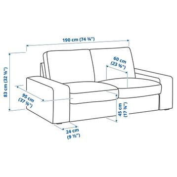 Ikea Kivik 2-zitsbank en poef Gunnared Middengrijs - afbeelding 5 Ikea Kivik 2-zitsbank en poef Gunnared Middengrijs - afbeelding 5