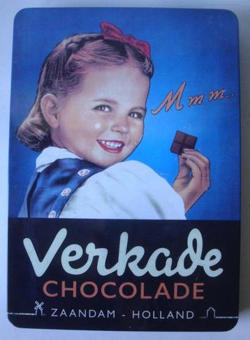 Verkade Zaandam blik voor chocolade met lachend meisje in 