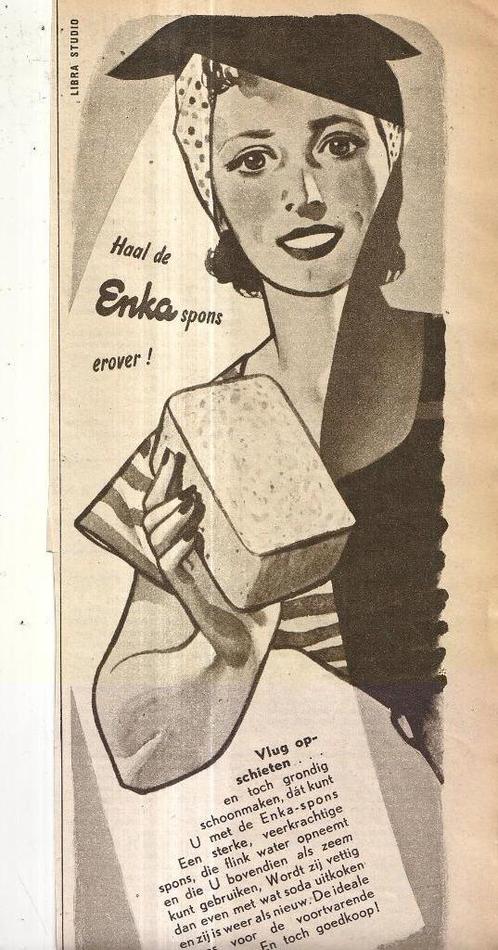 Retro reclame 1949 Enka spons Arnhem vlug opschieten, Verzamelen, Retro, Ophalen of Verzenden