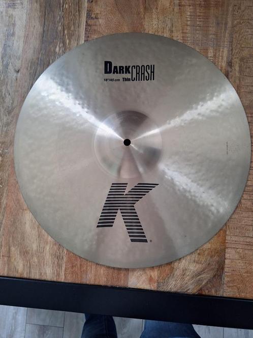 Zildjian K custom 18' Dark Thin crash, Muziek en Instrumenten, Instrumenten | Onderdelen, Zo goed als nieuw, Drums of Percussie