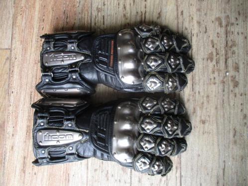 originele Icon Timax gloves long zwart leder maat S, Motoren, Kleding | Motorkleding, Handschoenen, Tweedehands, Ophalen