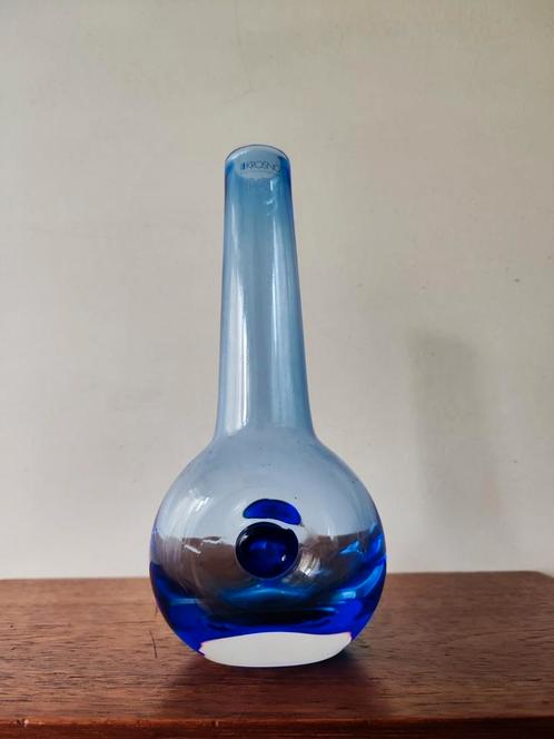 Krosno voor PPG bijzonder vormgegeven blauwe vaas glas 26 cm, Huis en Inrichting, Woonaccessoires | Vazen, Zo goed als nieuw, Blauw