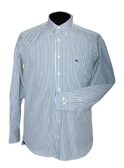 NIEUW ETRO overhemd, gestreept, blauw/wit,/taupe, Mt. 38, Kleding | Heren, Overhemden, Nieuw, Halswijdte 38 (S) of kleiner, Blauw