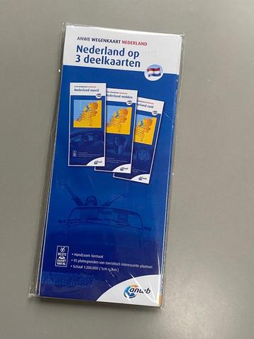Wegenkaart van Nederland op 3 deelkaarten (set) / Nieuw