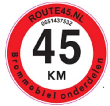 45 km sticker GRATIS  bij uw bestelling