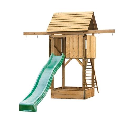 Speeltoestel hout | Compact met schommelaanbouw en glijbaan!, Kinderen en Baby's, Speelgoed | Buiten | Speeltoestellen, Nieuw