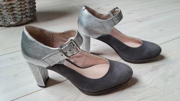 Kendra Gaby Clarks pumps zilver taupe 4 nieuw 