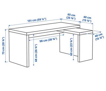 Ikea bureau Malm met uitrekbaar deel - afbeelding 6 Ikea bureau Malm met uitrekbaar deel - afbeelding 6