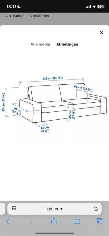 IKEA KIVIK 3-zitsbank + bijpassende voetenbank - afbeelding 4 IKEA KIVIK 3-zitsbank + bijpassende voetenbank - afbeelding 4