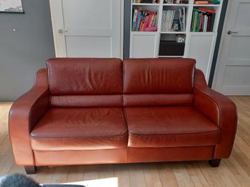 2,5 zits bankje cognac leer