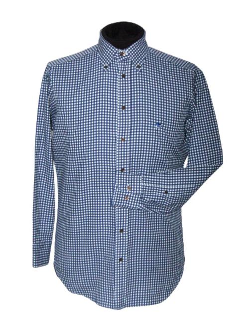 ETRO shirt, geruit overhemd, wit/donkerblauw, Mt. 38, Kleding | Heren, Overhemden, Zo goed als nieuw, Halswijdte 38 (S) of kleiner