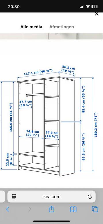 Brimnes kledingkast - afbeelding 2 Brimnes kledingkast - afbeelding 2