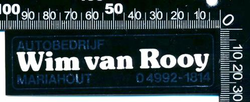 Sticker: Autobedrijf Wim van Rooy - Mariahout (Spiegelsticke, Verzamelen, Stickers, Zo goed als nieuw, Auto of Motor, Ophalen of Verzenden