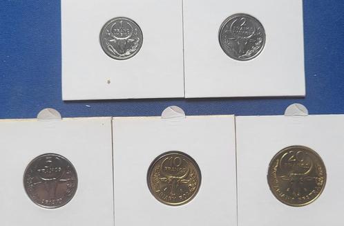 Madagascar 1 franc t/m 20 francs div jaartallen 5x Unc, Postzegels en Munten, Munten | Amerika, Setje, Zuid-Amerika, Verzenden