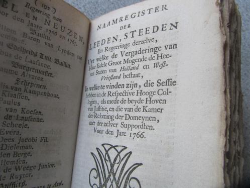 Zogenaamde "Heerenboekjes" , Namen regenten 1766, Boeken, Tijdschriften en Kranten, Gelezen, Overige typen, Ophalen of Verzenden