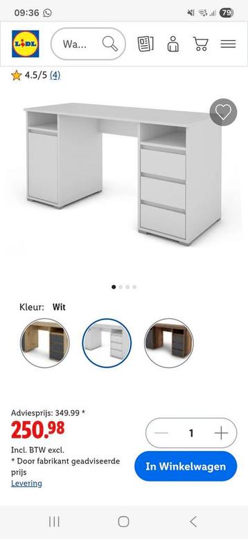 Nieuw Bureau Lobo Lidl - Wit - 138x55x75cm - afbeelding 1 Nieuw Bureau Lobo Lidl - Wit - 138x55x75cm - afbeelding 1