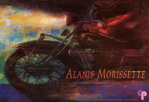 Alanis Morissette at the Greek Theater - Bill Graham, Verzamelen, Muziek, Artiesten en Beroemdheden, Nieuw, Poster, Artwork of Schilderij