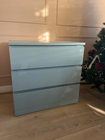 IKEA MALM - Ladekast 3 lades, grijs gelazuurd, 80x78 cm - afbeelding 3 IKEA MALM - Ladekast 3 lades, grijs gelazuurd, 80x78 cm - afbeelding 3
