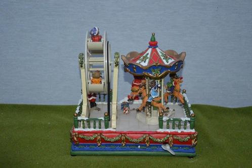 Kerst item: Opwindbare speeldoos van Carrousel en reuzenrad, Diversen, Kerst, Gebruikt, Ophalen of Verzenden