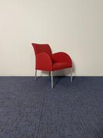 Vergaderstoel Kembo, rood, aluminium 4-poot