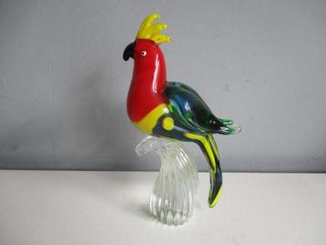Glas glazen papegaai middelgroot 25 cm