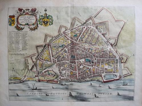 Stadsplattegrond Novio Magum Nijmegen 1649, Boeken, Atlassen en Landkaarten, Zo goed als nieuw, Overige typen, Nederland, Voor 1800