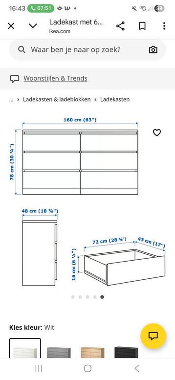 Witte Malm ladekast van Ikea - afbeelding 4 Witte Malm ladekast van Ikea - afbeelding 4