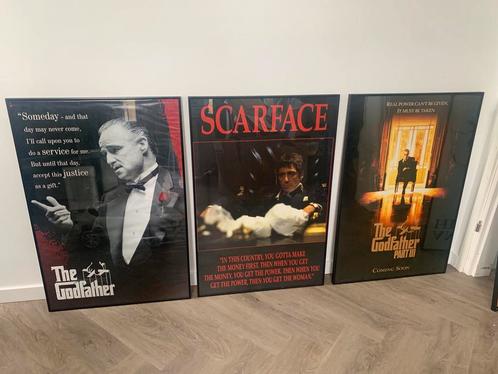 Godfather scarface al pacino posters in lijst 60 x 90 cm, Verzamelen, Posters, Zo goed als nieuw, Film en Tv, Deurposter of groter