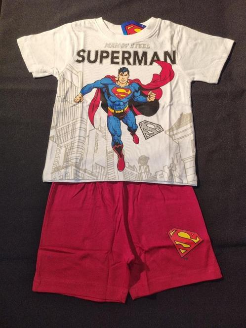 Superman shortama/pyjama katoen wit/rood maat 128, Kinderen en Baby's, Kinderkleding | Maat 128, Ophalen of Verzenden