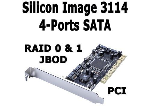 Silicon Image 3114 4-Ports SATA RAID PCI Controllers, Computers en Software, Harde schijven, Gebruikt, Server, Intern, IDE, Ophalen of Verzenden