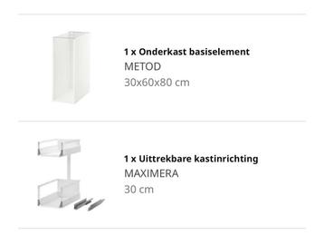 Onderkast ikea metod, met maximera uitrekbare kastinrichting - afbeelding 2 Onderkast ikea metod, met maximera uitrekbare kastinrichting - afbeelding 2