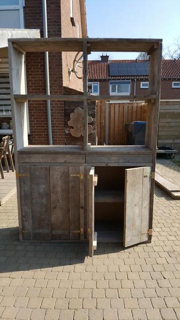 Buffetkast met lades steigerhout 