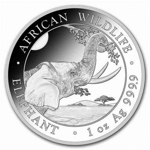 2023 Somalia 1 oz Fine Silver Elephant BU, Postzegels en Munten, Edelmetalen en Baren, Zilver, Ophalen of Verzenden