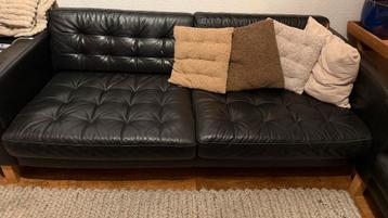 Zwart leren bank Ikea - afbeelding 3 Zwart leren bank Ikea - afbeelding 3