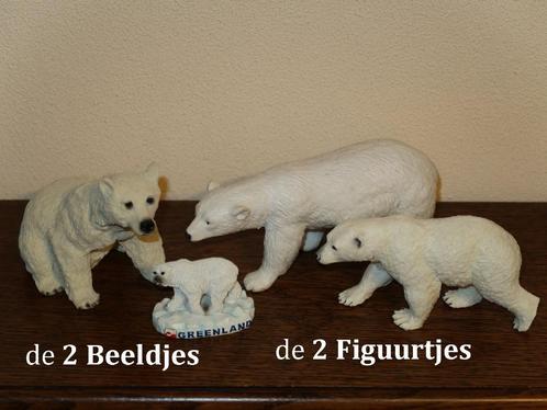 IJsberen; 2 polystone Beeldjes + 2 PVC Figuren sámen 8 euro, Verzamelen, Beelden en Beeldjes, Zo goed als nieuw, Dier, Verzenden
