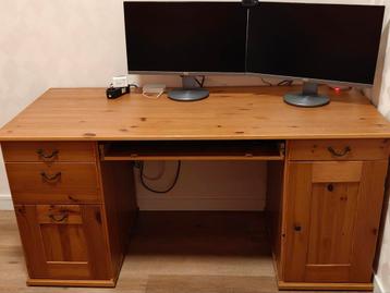 Houten bureau met opbergruimte - afbeelding 1 Houten bureau met opbergruimte - afbeelding 1