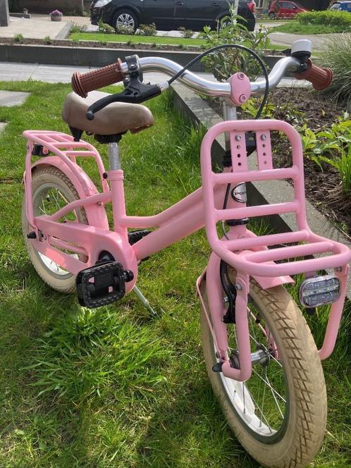 Popal fiets meisjes 14 inch roze, Fietsen en Brommers, Fietsen | Meisjes, Zo goed als nieuw, 14 inch of minder, Handrem, Ophalen