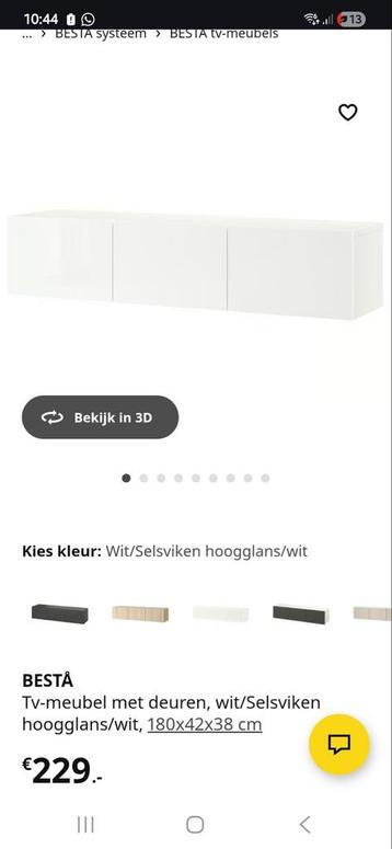 IKEA Besta TV Meubel Wit Hoogglans - afbeelding 7 IKEA Besta TV Meubel Wit Hoogglans - afbeelding 7