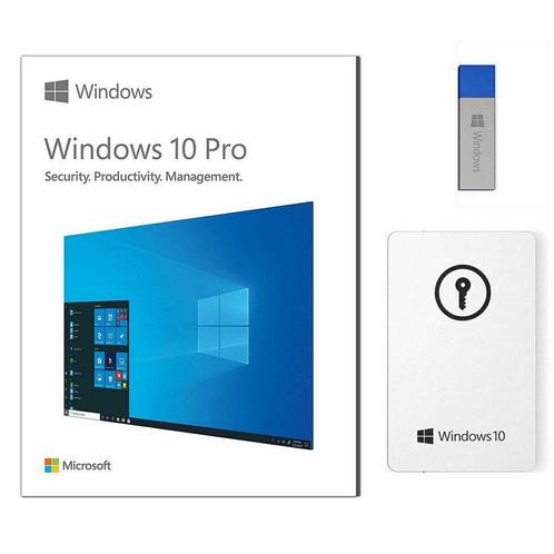 Windows 10 PRO 32bit/64bit met USB stick incl licentiecode, Computers en Software, Besturingssoftware, Nieuw, Windows, Ophalen of Verzenden